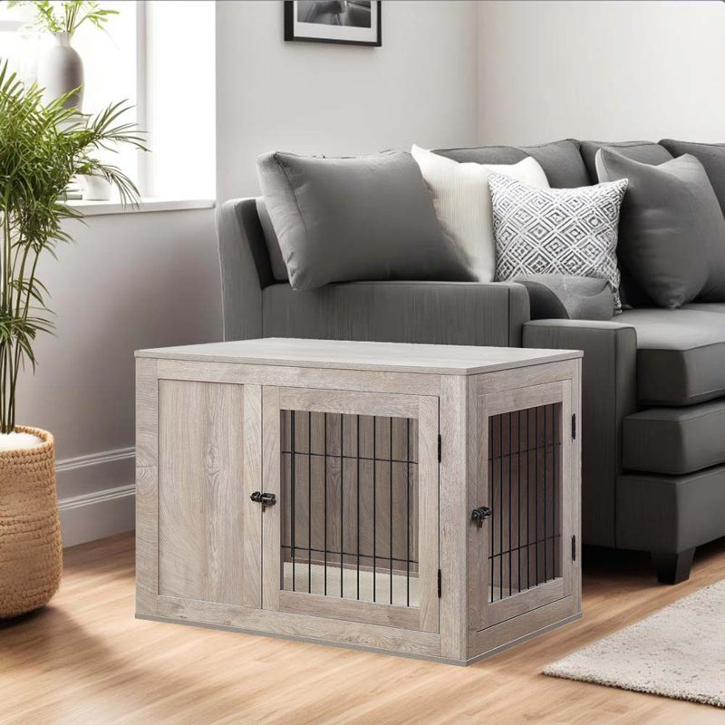 Caisse pour animaux Gelinas, Gris patiné, Moyen (H 25 po x l 23 po x P 36 po)