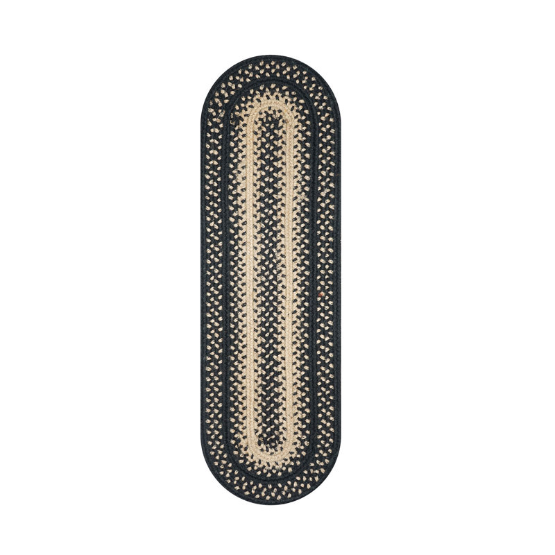 Tapis d'escalier noir Moffett, Ovale 0 pi 8 po x 2 pi 4 po