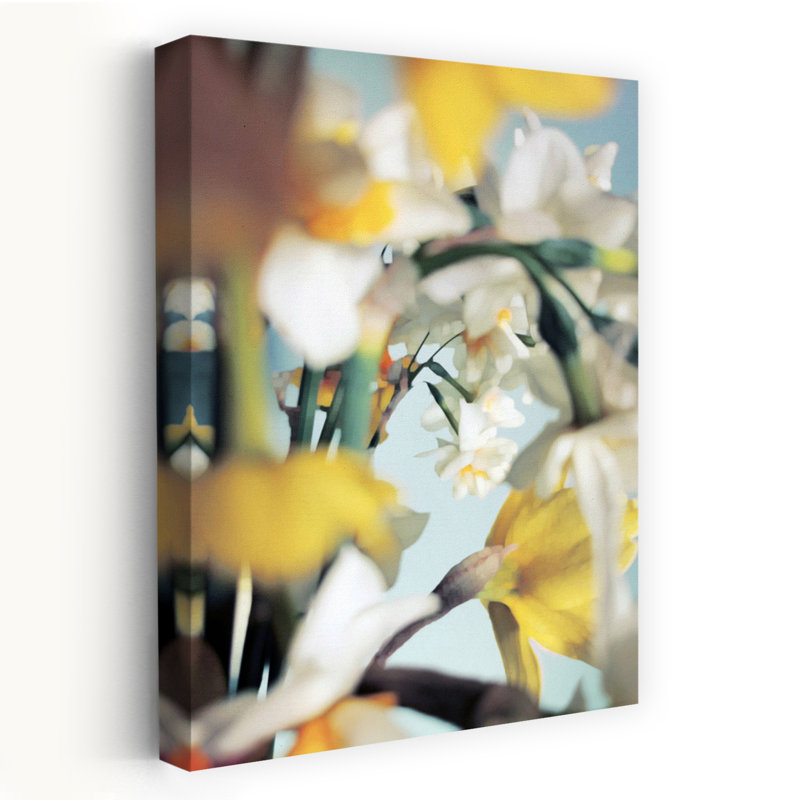 Art contemporain avec art floral, H 36 po x l 24 po