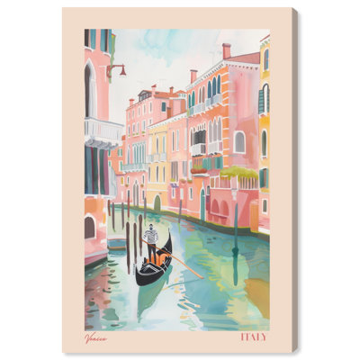 Soft Spring Venice Canvas Cute Travel Art by Art Remedy