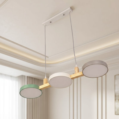 Luminaire suspendu en forme de T 3 lumières 28,54 po de longueur (DEL à intensité variable 3 couleurs intégrée)