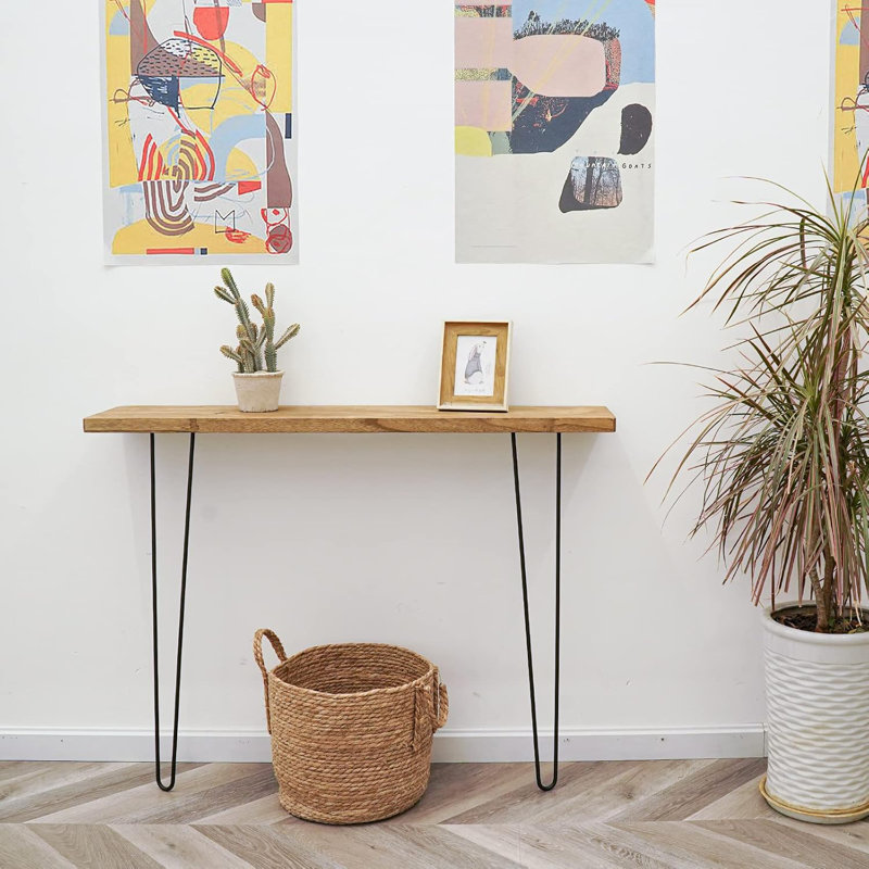 Console Table, 30" H x 40" W x 8" D, Brown