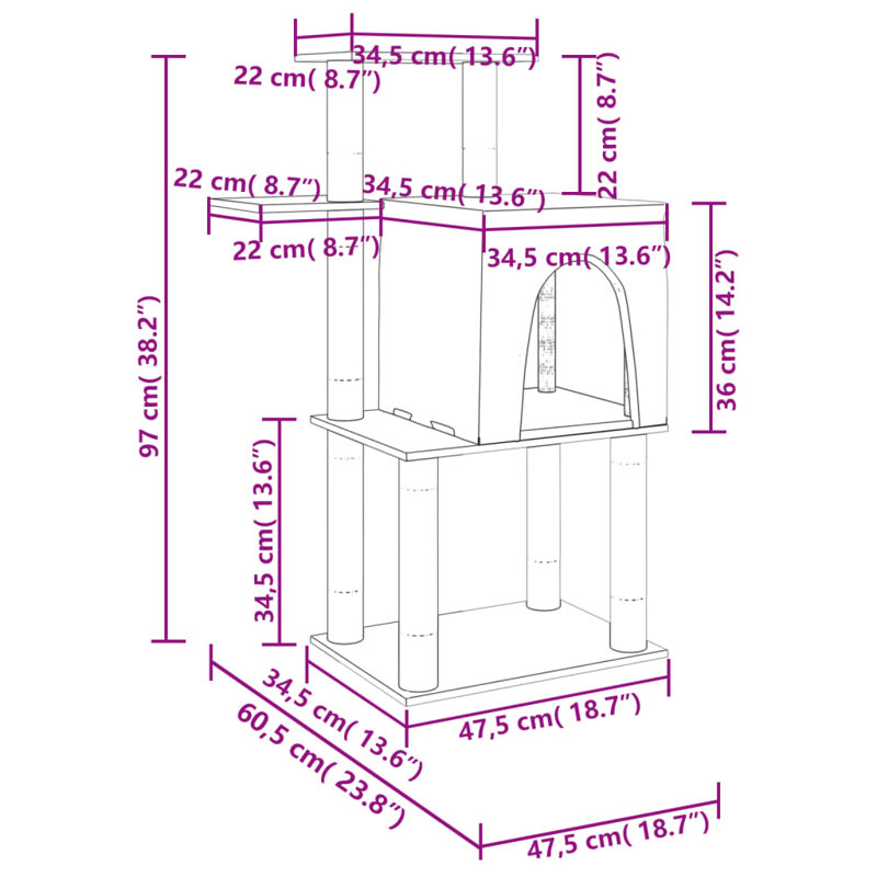 Mayview 97cm H Cat Tree, Light Grey