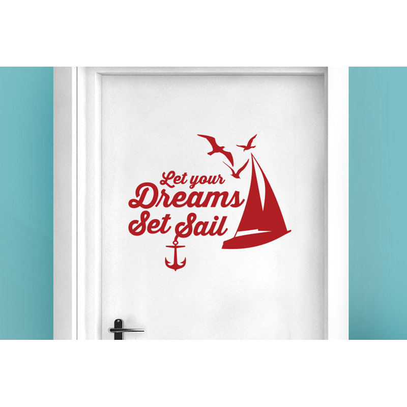 Nautical & Beach Wall Decal, Dark Red