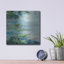 Art mural luxueux «Lily Pond 1» par Silvia Vassileva, 12 po x 12 po