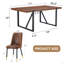 Ensemble de table et de chaises. Table de salle à manger rectangulaire de couleur industrielle de couleur noyer - 71 po x 39,3 po. Grande paire de chaises en suède. Chaise sans accoudoirs, convient à la cuisine, à la salle à manger, etc.-1893681028