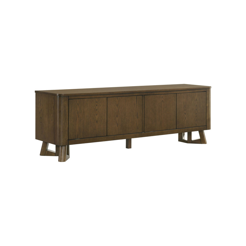 Meuble télé 71,15 po de style transitionnel, brun