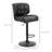 HOMCOM Bar Height Bar Stools Set of 2 with Adjustable Seat, Thick Padded Cushion and Metal Footrest for Home Bar, Black