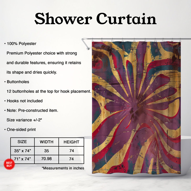 Rideau de douche Aged, H 74 po x l 71 po