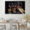Elegant Celebration Decor: impression sur toile pour verres à vin rôtis, toiles encadrées dorées 1P