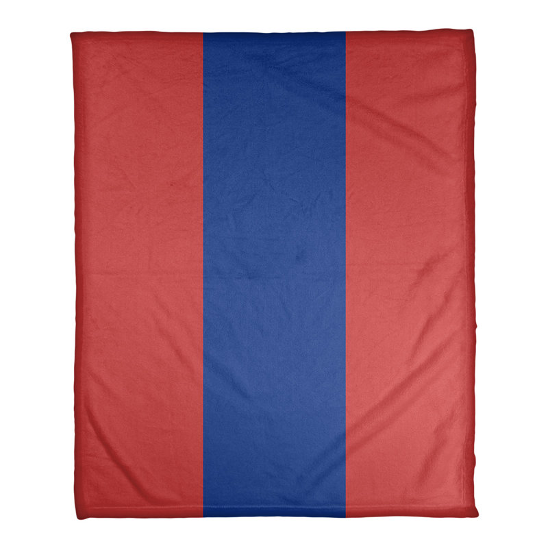 Quilted Throw Blanket, 60" W x 80" L, Red/Blue, Chicago