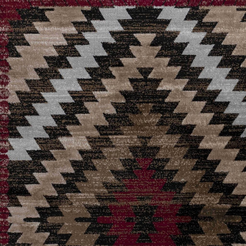 Tapis géométrique brun 7 pi x 10 pi