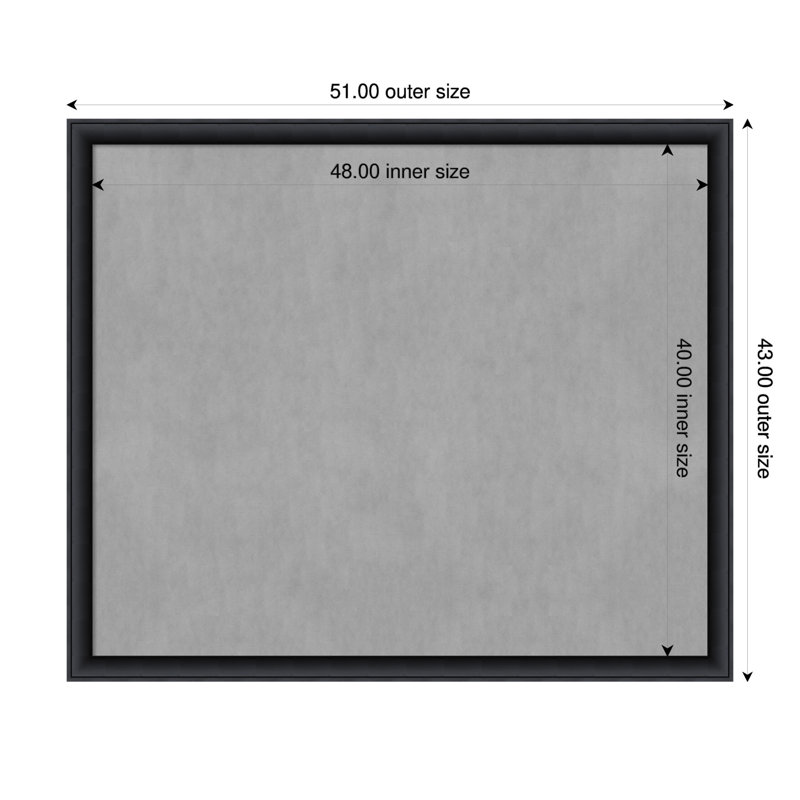 Tableau d'organisation magnétique noir Nero, H 43 po x l 51 po