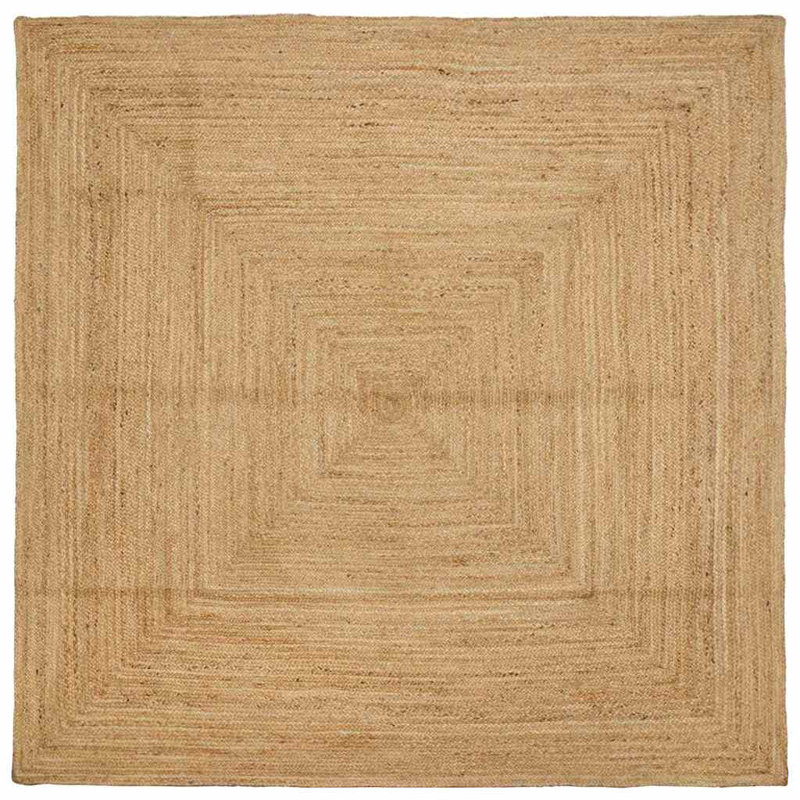 Linen Hand Hooked Area Rug, Square 300 cm