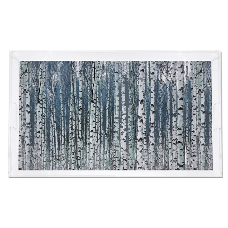 Plateau rectangulaire en bouleau, H 2 po x l 22,5 po x P 14,5 po, Fauve
