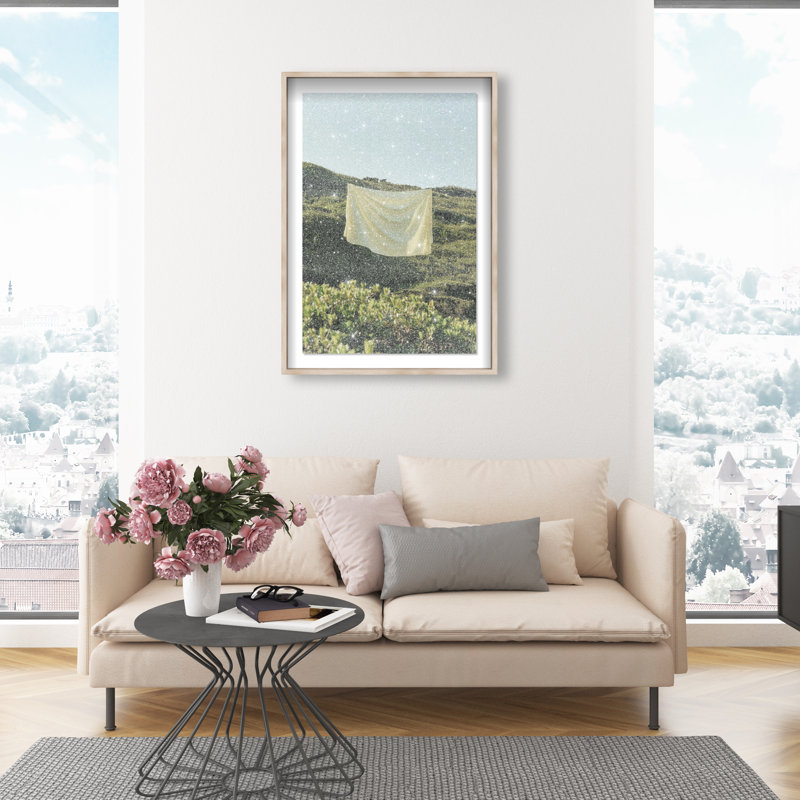 Floating Cotton II Print by Oliver Gal, 25.5"H x 17.5"W, Natural Oak Shadowbox