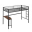 Lit superposé simple au-dessus d'un lit double moderne, structure en métal avec bureau pour la chambre à coucher