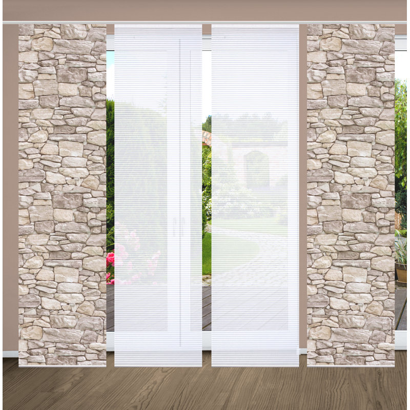 Polyester Semi Sheer Track Insert Sliding Panel, Natural colors