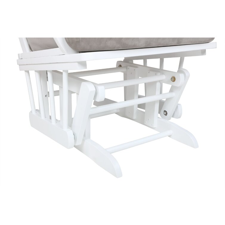 Maelys Glider with Ottoman Rosalind Wheeler Frame Color: White, Upholstery Color: Light Gray