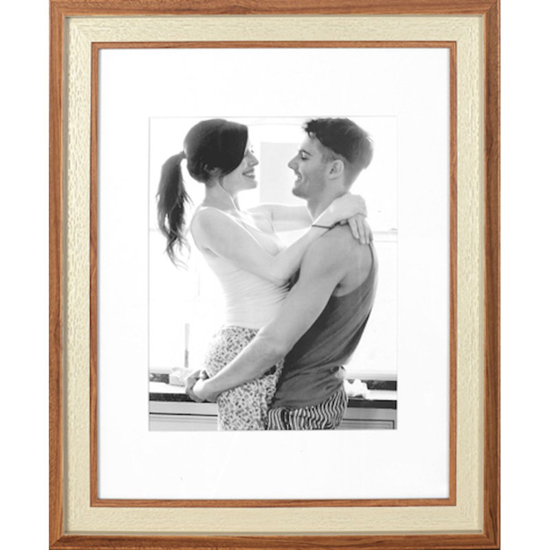 Cadre photo simple en bois biseauté Havisham, 11" x 14", Marron