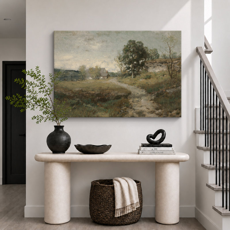 «Rustic Countryside», campagne de campagne, H 12 po x l 18 po, Toile tendue
