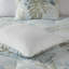 Couette en coton avec coussins décoratifs, bleue, format king, taies d'oreiller à motif tropical, couette tissée, bleue, lavable à la machine