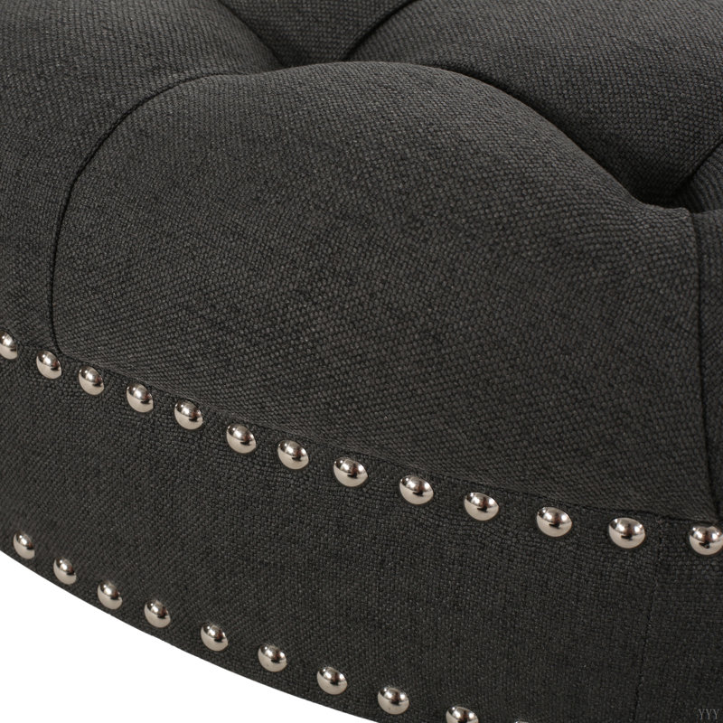 OTTOMAN AVEC ROULETTES, Gris foncé