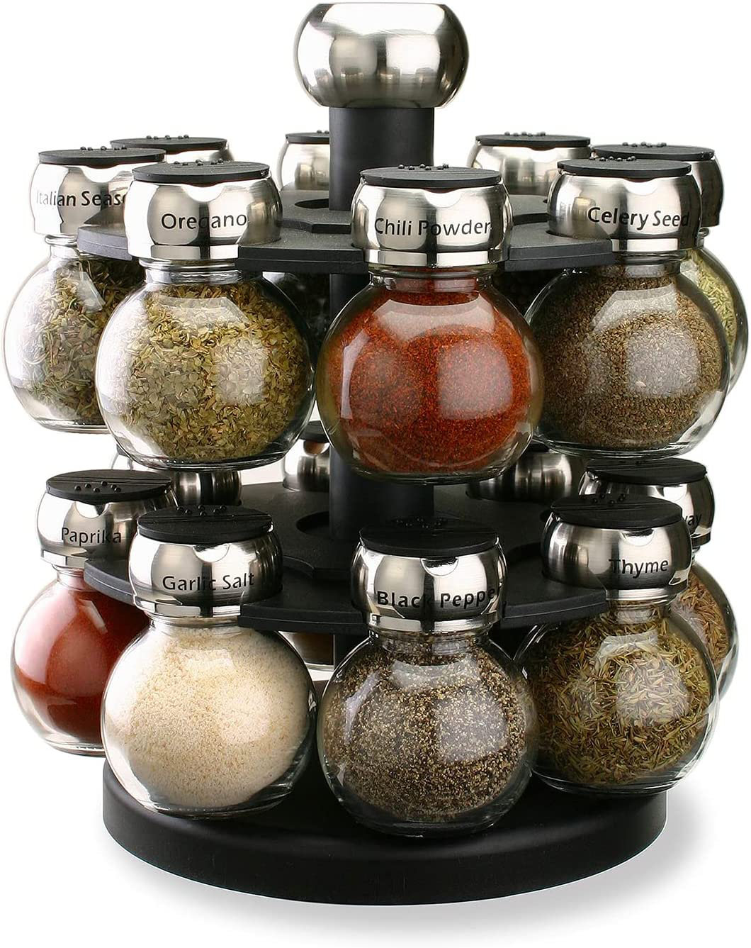 16-Bottle Chrome Revolving Spice Rack