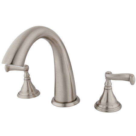Royale Double Handle Deck Mounted Roman Tub Faucet, Brushed Nickel