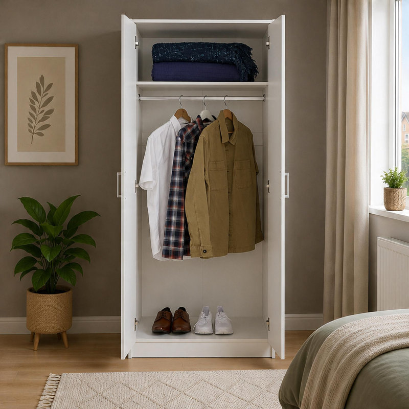 2 Door Manufactured Wood Wardrobe