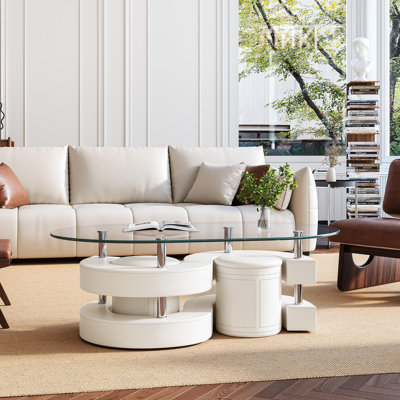 Addaly Tempered Glass Top Coffee Table