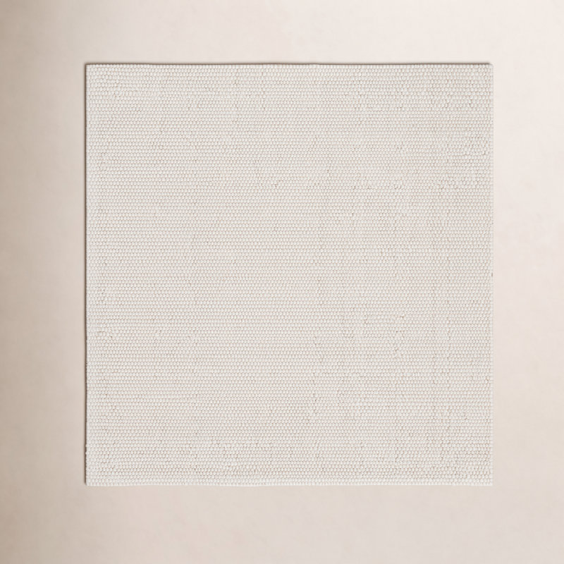 Tapis ivoire fait à la main Elle, Carré 8 pi