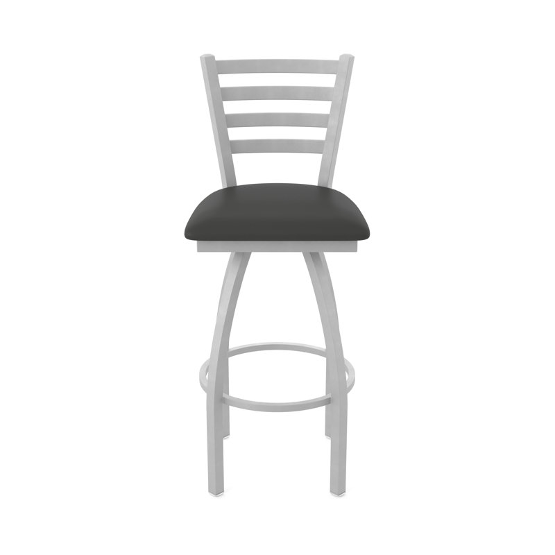 Tabouret pivotant Jackie, Nickel anodisé, Vinyle - fer Canter, Tabouret de comptoir (siège d'une hauteur de 25 p