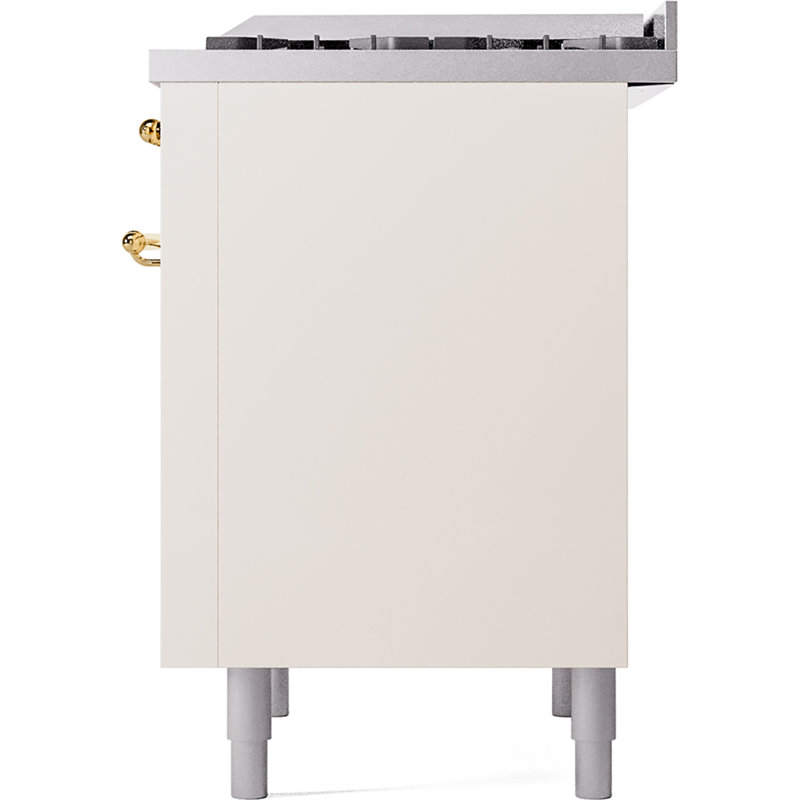 ILVE Nostalgie II 36 Dual Fuel Range, knobs, Antique White/Brass, Natural Gas