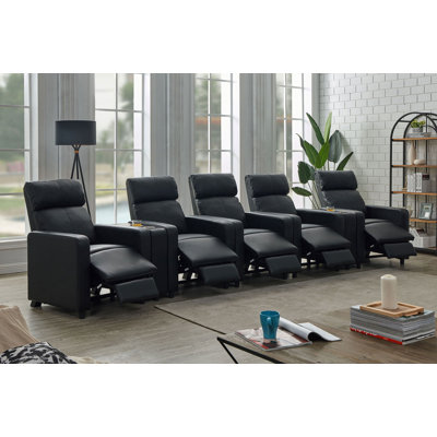 Ensemble de salon inclinable capitonné noir Kryton