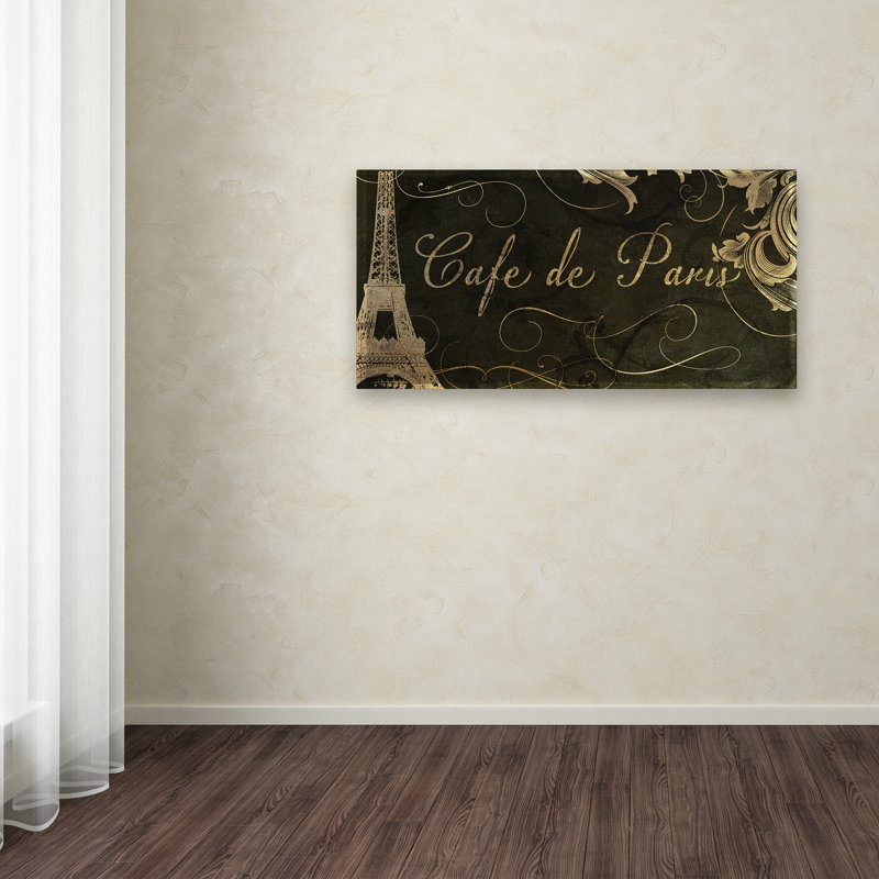 «Cafe De Paris» par Jadaya, impression sur toile tendue, H 10 po x l 19 po x P 2 po