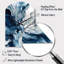 Bleu gris et gris Elixir I - horloge murale abstraite en métal-104240612
