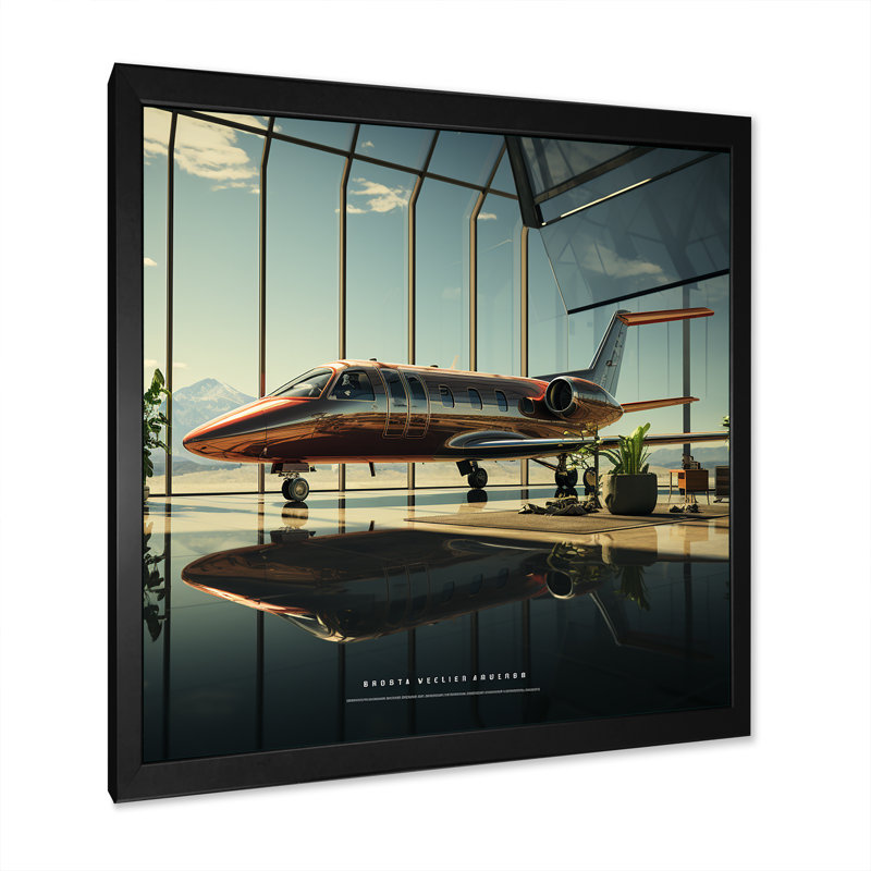 «Jet Plane Matrix Showcase» sur toile, Cadre simple noir, H 16 po x l 16 po x P 1 po