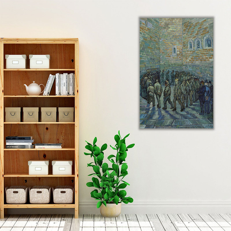 Prisoners exercising, 1890 - reproduction d'art sur toile, H 48 po x l 32 po
