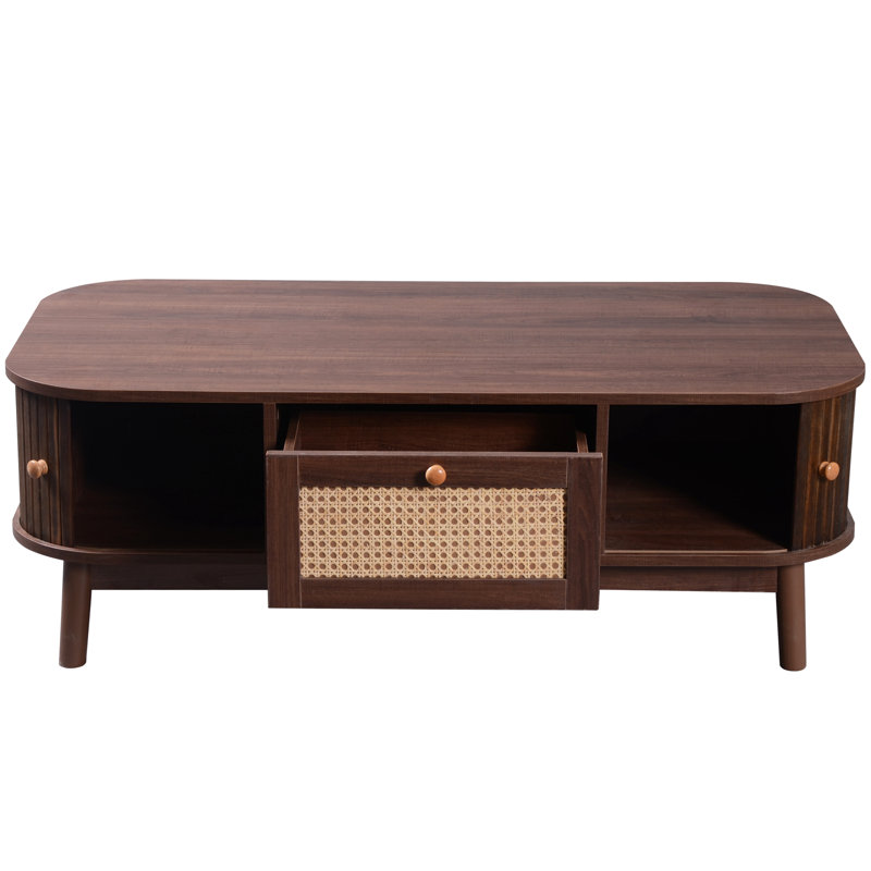 Table basse en rotin rustique Halden