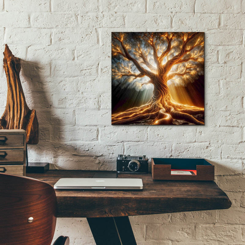 «Tree Glow 1» par Rey Klimt, art mural en verre acrylique, H 12 po x l 12 po x P 0,13 po