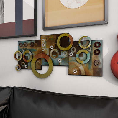 Décoration murale abstraite et géométrique 36 po x 17 po