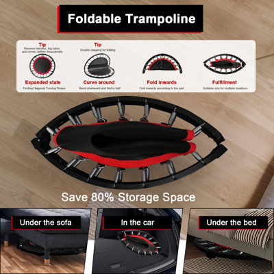 Mini-trampoline 40 "pliable 660lbs