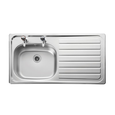 Lexin 950 x 508mm stainless steel inset sink with 1 bowl and right-hand drainer