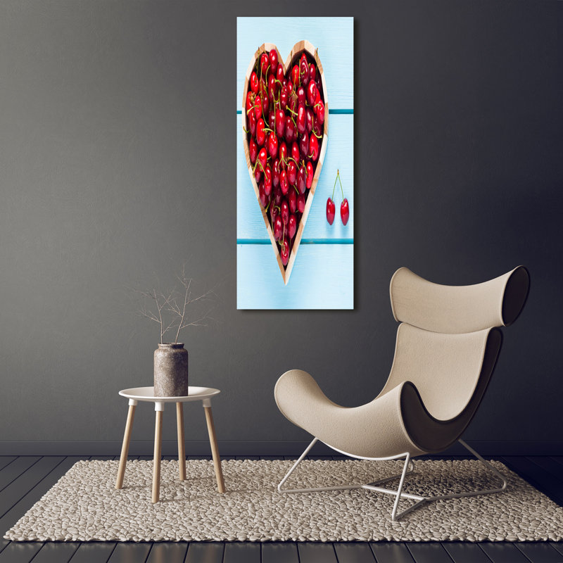 Cherries On Wood - Wrapped Canvas Print