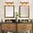 22.8-inch Three-Light Brass-Finish Vintage American-Style Vanity Light-124572234