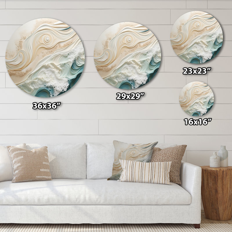 Puentes - plage ronde, art en métal, H 29 po x l 29 po