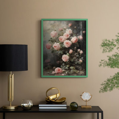 Reproduction florale rétro encadrée Ccii - bois massif