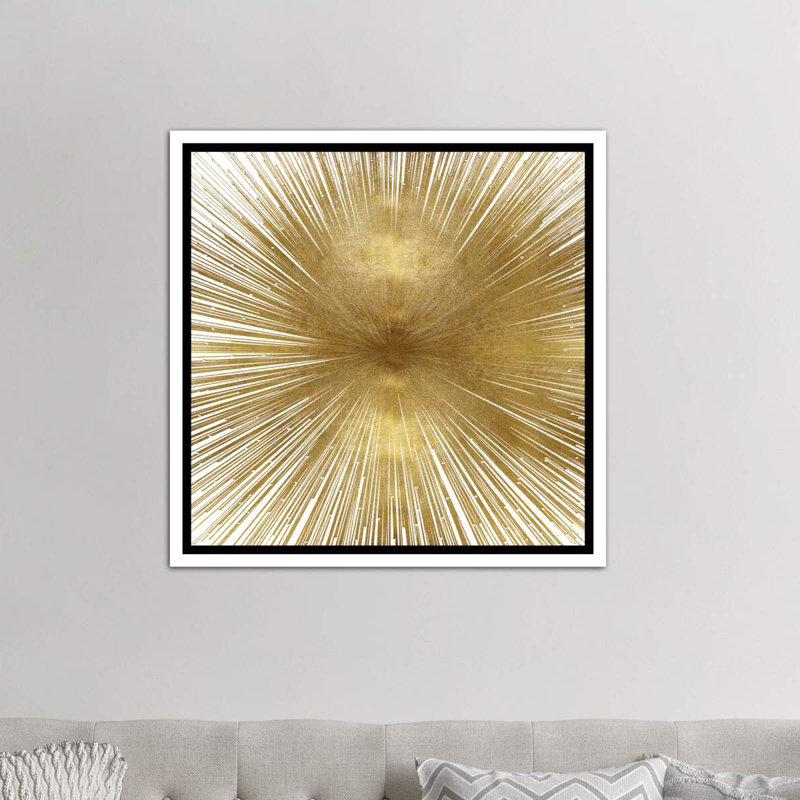 «Radiant Gold» par Abby Young - impression d'art graphique, H 26 po x l 26 po x P 1,5 po, Toile blanche encadrée