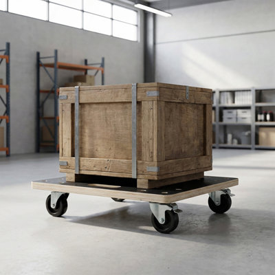 Furniture Moving Wooden Dolly with 4 PP Wheels, 22-1/2x11-3/8 Inch, Heavy Duty Rolling Mover Supports Up to 1320 Lbs for Piano, Couch, Fridge, Washing